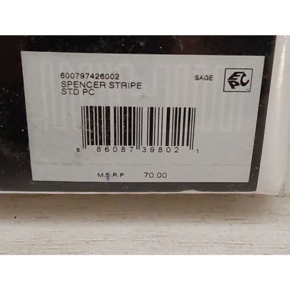 Ralph Lauren SPENCER STRIPE SATEEN White SAGE Cotton Standard Pillowcase Set 2pk - Picture 9 of 9